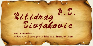 Milidrag Divjaković vizit kartica